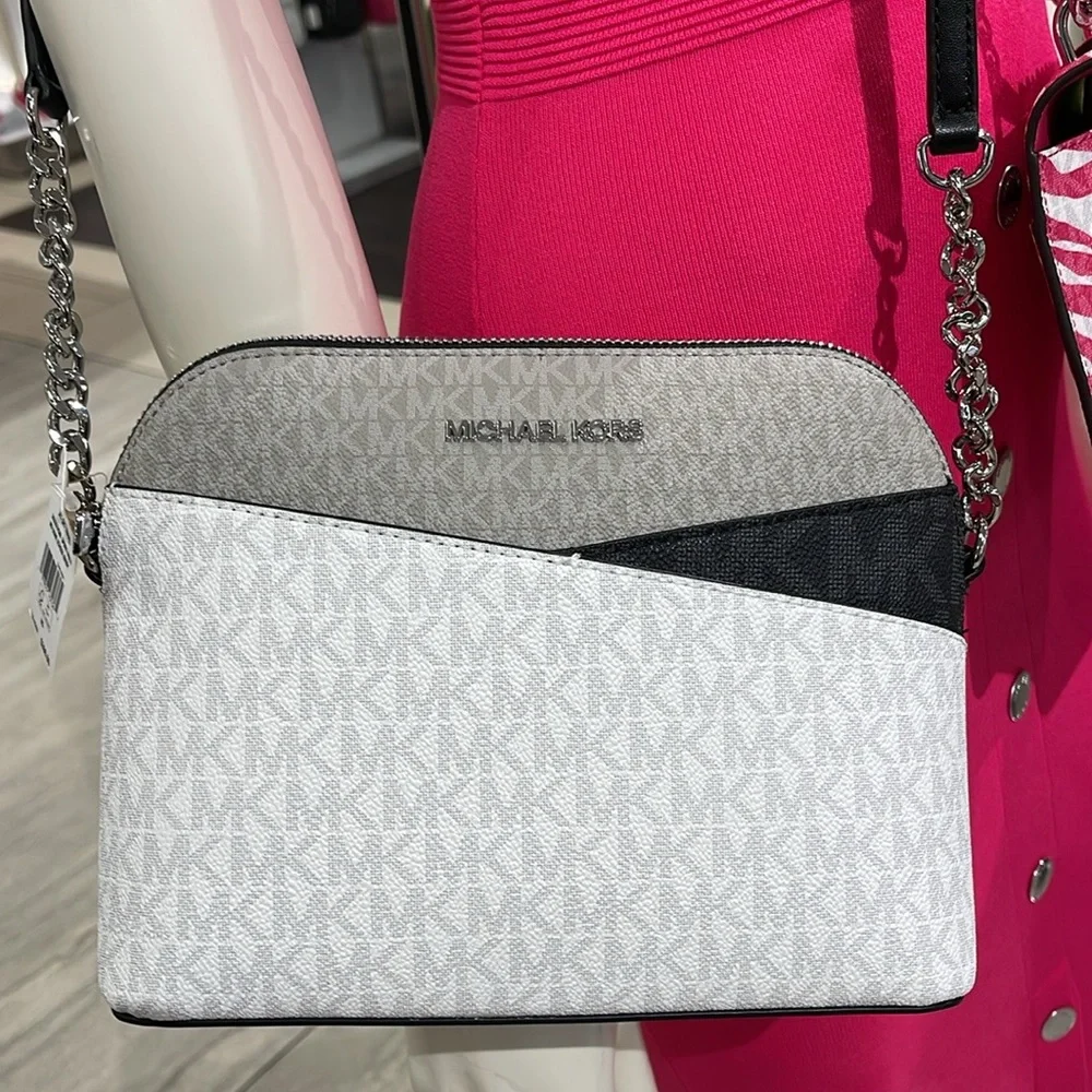 Michael Kors Jet Set Travel Color-Block Signature Logo Crossbody Bag
Optic White - Picture 16 of 16